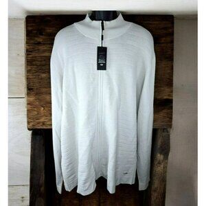 Alfani Mens Full-Zip Cardigan Sweater XXL White Rayon/Nylon New  NWT